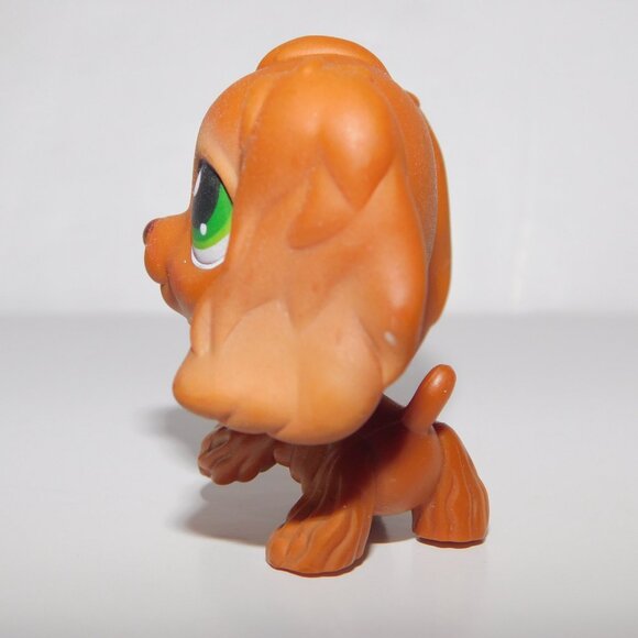 Littlest Pet Shop LPS # 252 Cocker Spaniel Cinnamon Brown Dog Green Eyes Figure - Picture 2 of 4